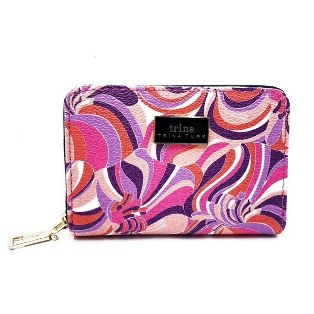 NWT In Gift Box Trina Turk Zipper Around Floral Small Wallet MSRP $58